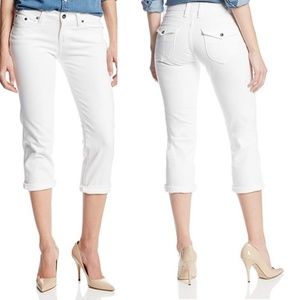 LUCKY BRAND Sweet Jean Crop w/ Flap in Pearl White